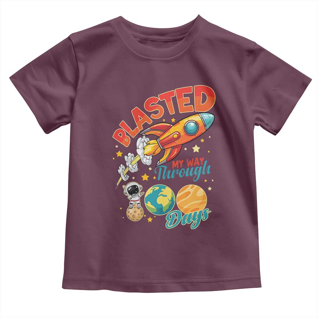 Funny Blasted My Way Through 100 Days Toddler T Shirt 100 Days Of School