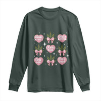 Funny Valentine's Day Weed Cannabis Marijuana Hearts Coquette Long Sleeve Shirt