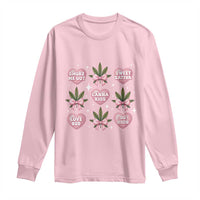Funny Valentine's Day Weed Cannabis Marijuana Hearts Coquette Long Sleeve Shirt