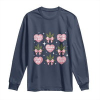 Funny Valentine's Day Weed Cannabis Marijuana Hearts Coquette Long Sleeve Shirt