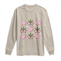 Funny Valentine's Day Weed Cannabis Marijuana Hearts Coquette Long Sleeve Shirt