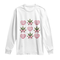 Funny Valentine's Day Weed Cannabis Marijuana Hearts Coquette Long Sleeve Shirt