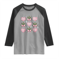 Funny Valentine's Day Weed Cannabis Marijuana Hearts Coquette Raglan Shirt