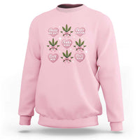 Funny Valentine's Day Weed Cannabis Marijuana Hearts Coquette Sweatshirt
