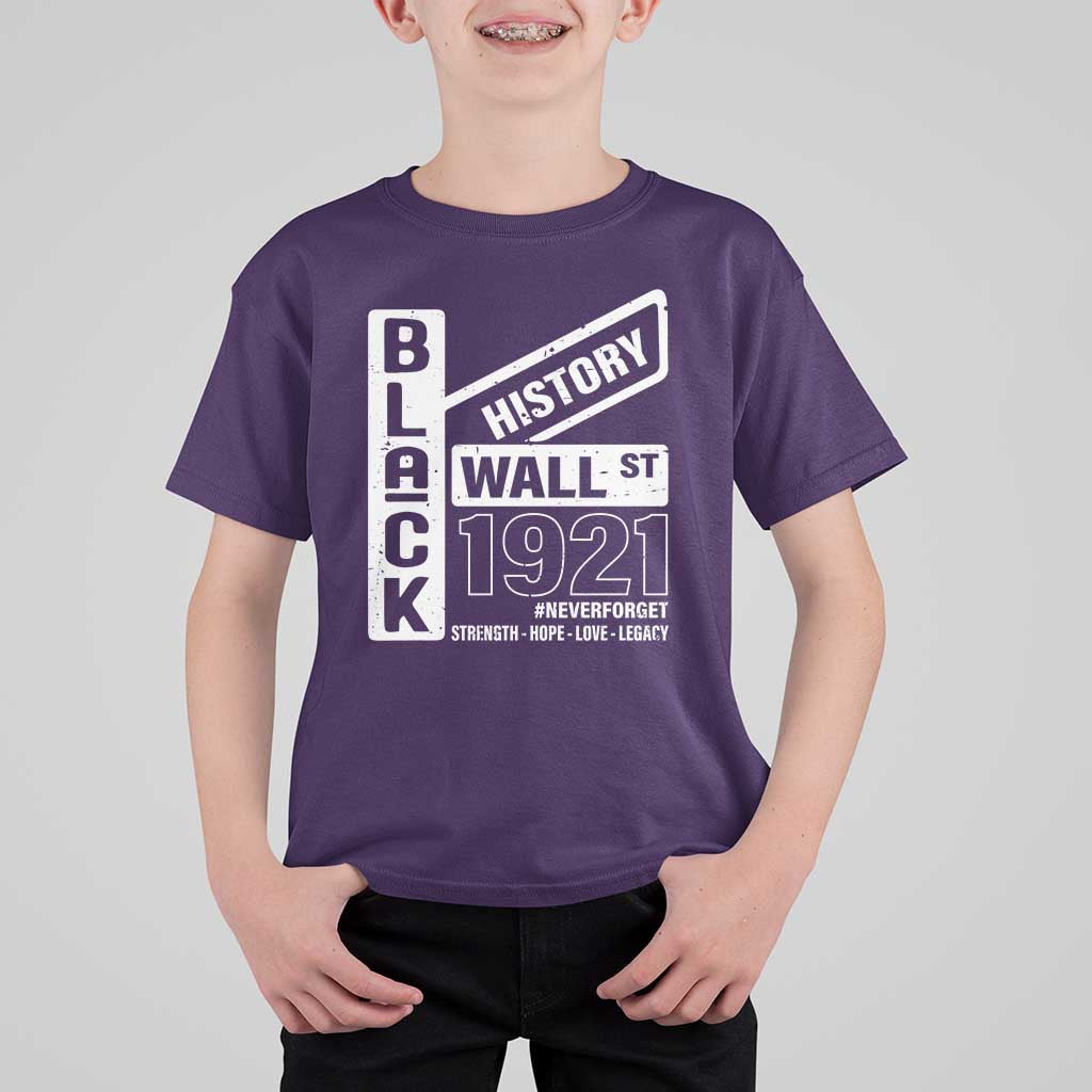 Never Forget Black Wall Street 1921 T Shirt For Kid Tulsa Black History Month