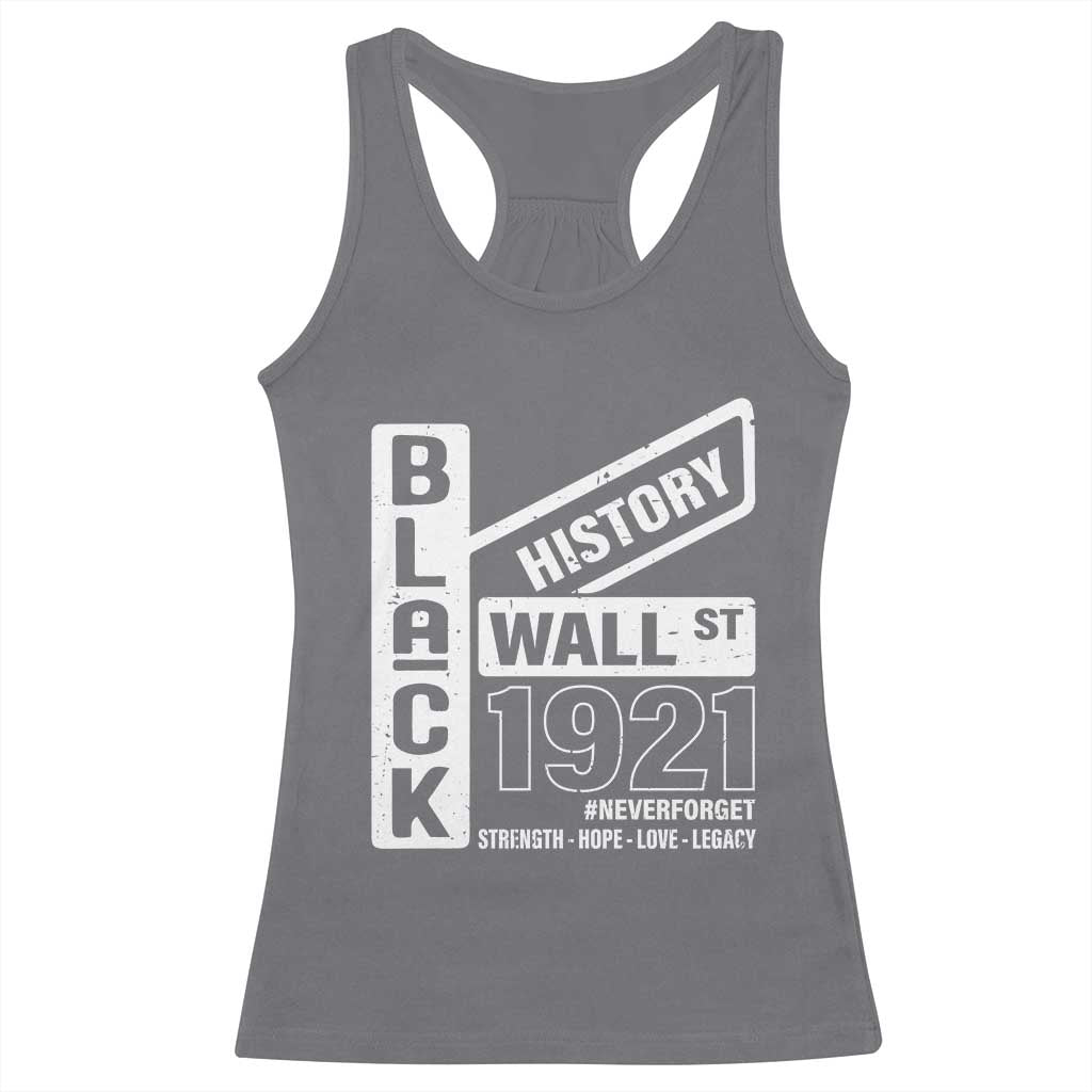 Never Forget Black Wall Street 1921 Racerback Tank Top Tulsa Black History Month