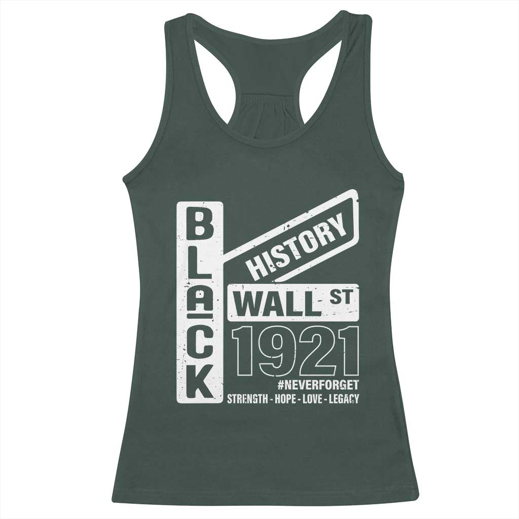 Never Forget Black Wall Street 1921 Racerback Tank Top Tulsa Black History Month
