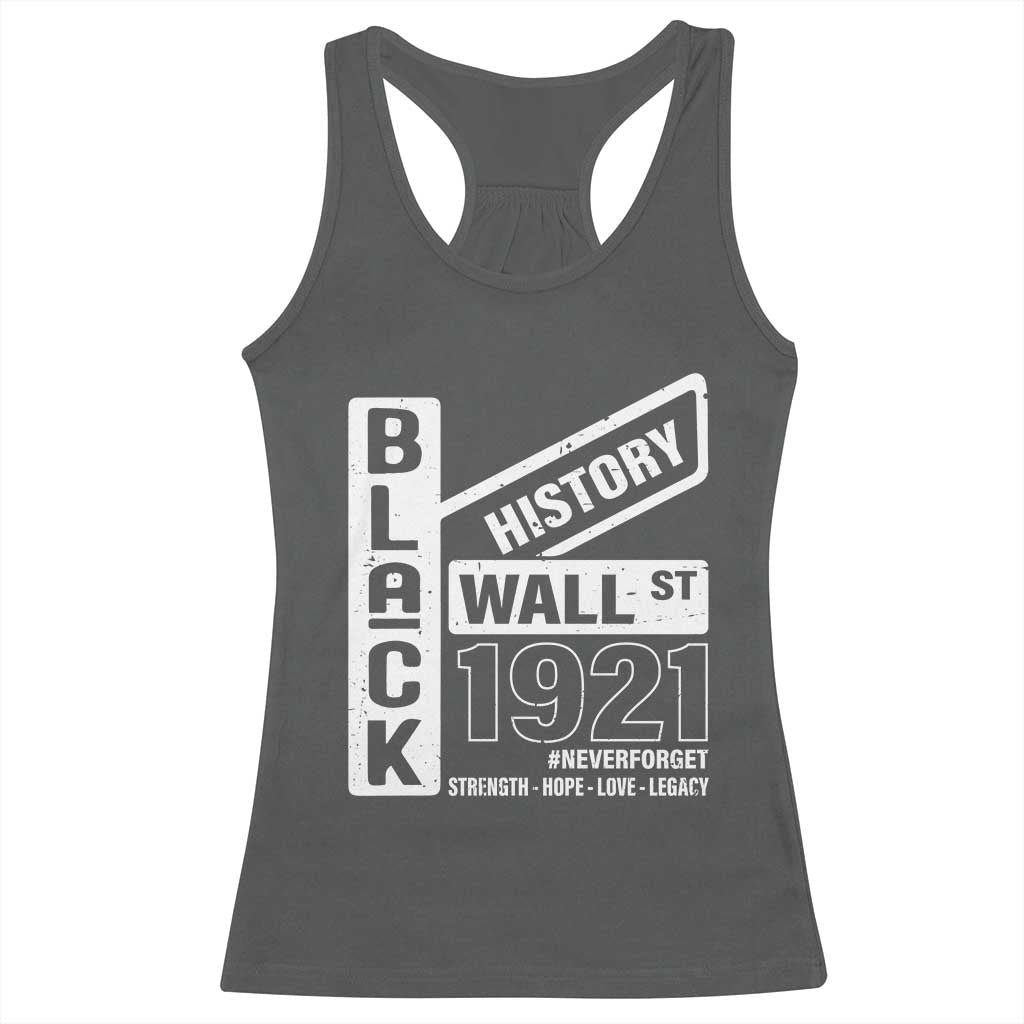Never Forget Black Wall Street 1921 Racerback Tank Top Tulsa Black History Month
