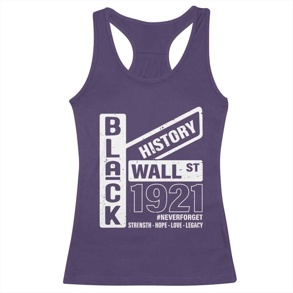 Never Forget Black Wall Street 1921 Racerback Tank Top Tulsa Black History Month