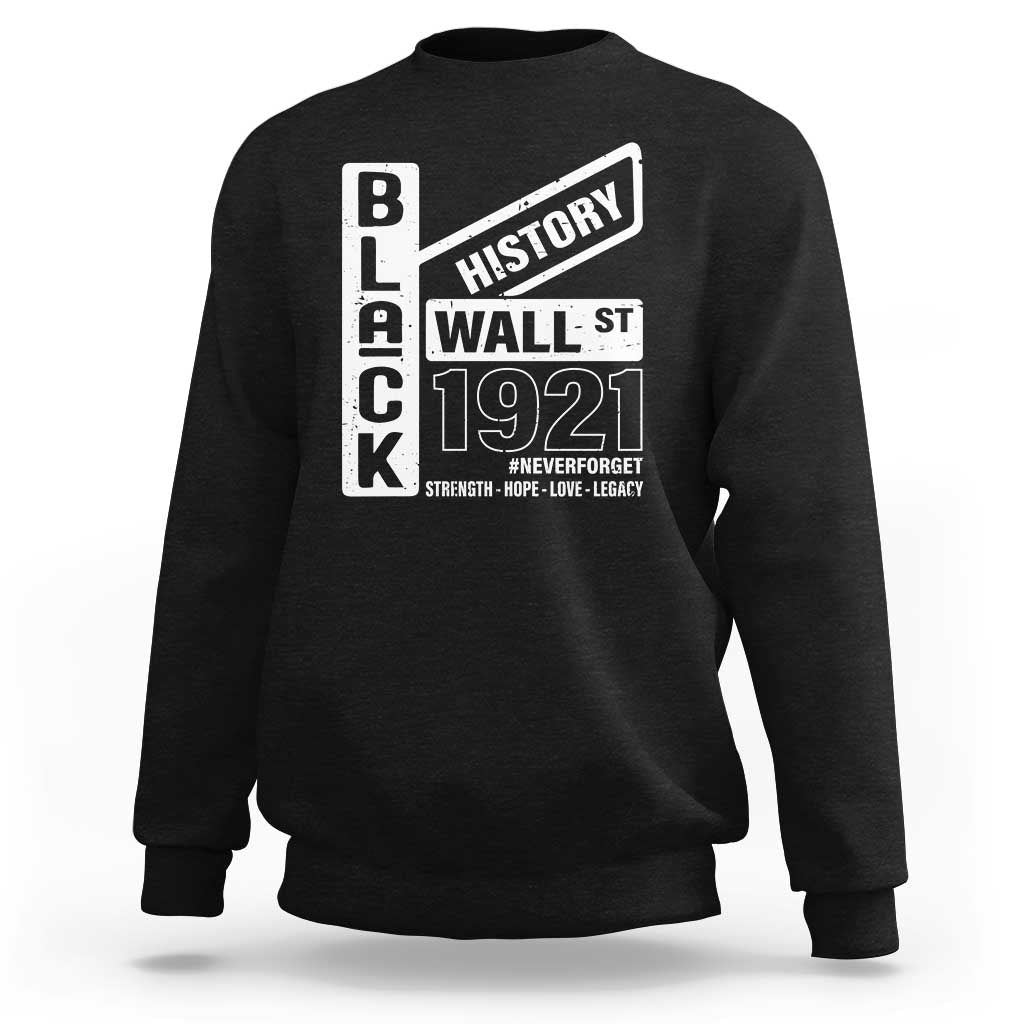 Never Forget Black Wall Street 1921 Sweatshirt Tulsa Black History Month