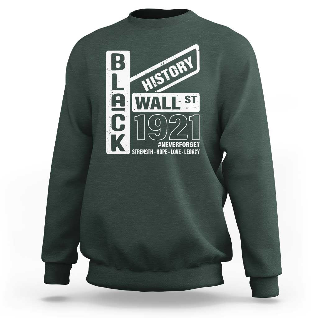Never Forget Black Wall Street 1921 Sweatshirt Tulsa Black History Month