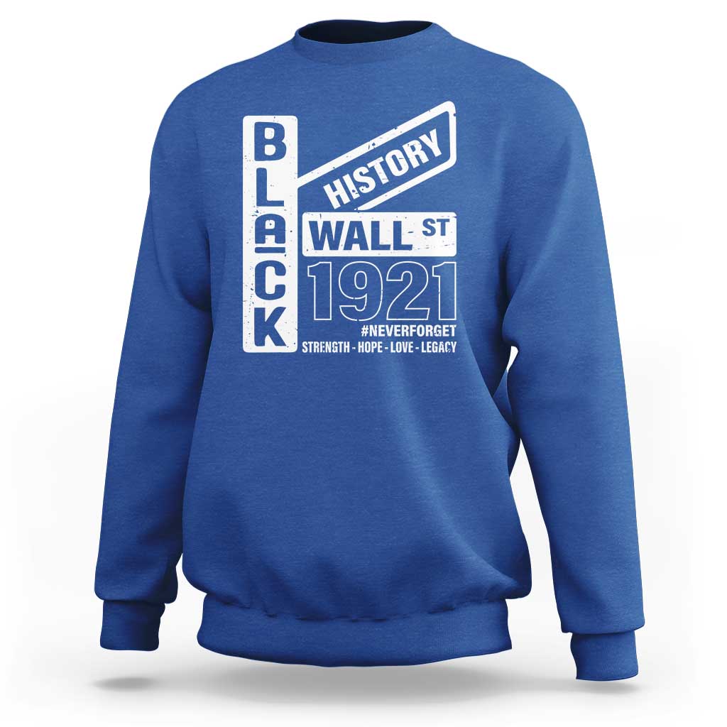 Never Forget Black Wall Street 1921 Sweatshirt Tulsa Black History Month