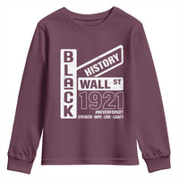 Never Forget Black Wall Street 1921 Youth Sweatshirt Tulsa Black History Month