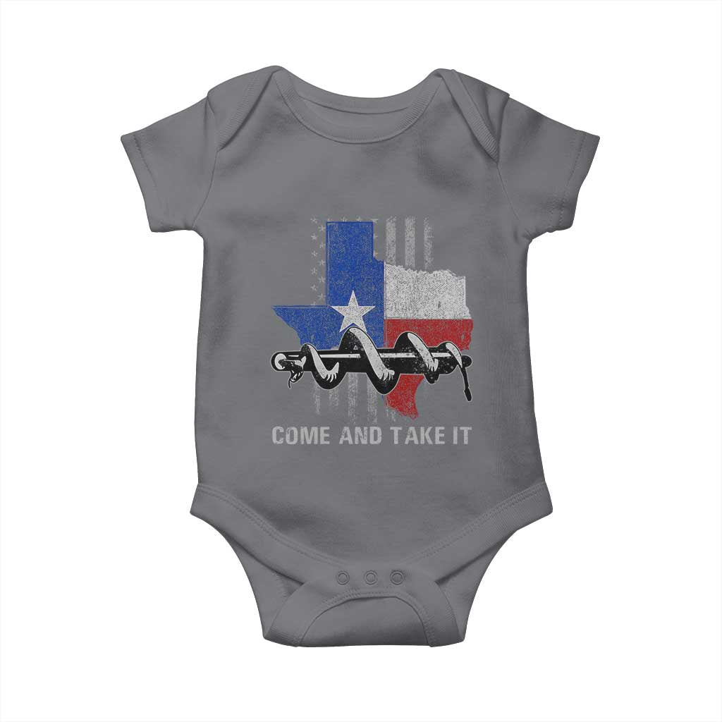 History Of Texas Baby Onesie Come And Take It Gonzales Texas Map American Flag
