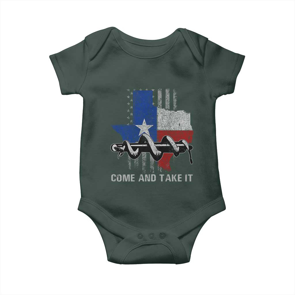 History Of Texas Baby Onesie Come And Take It Gonzales Texas Map American Flag