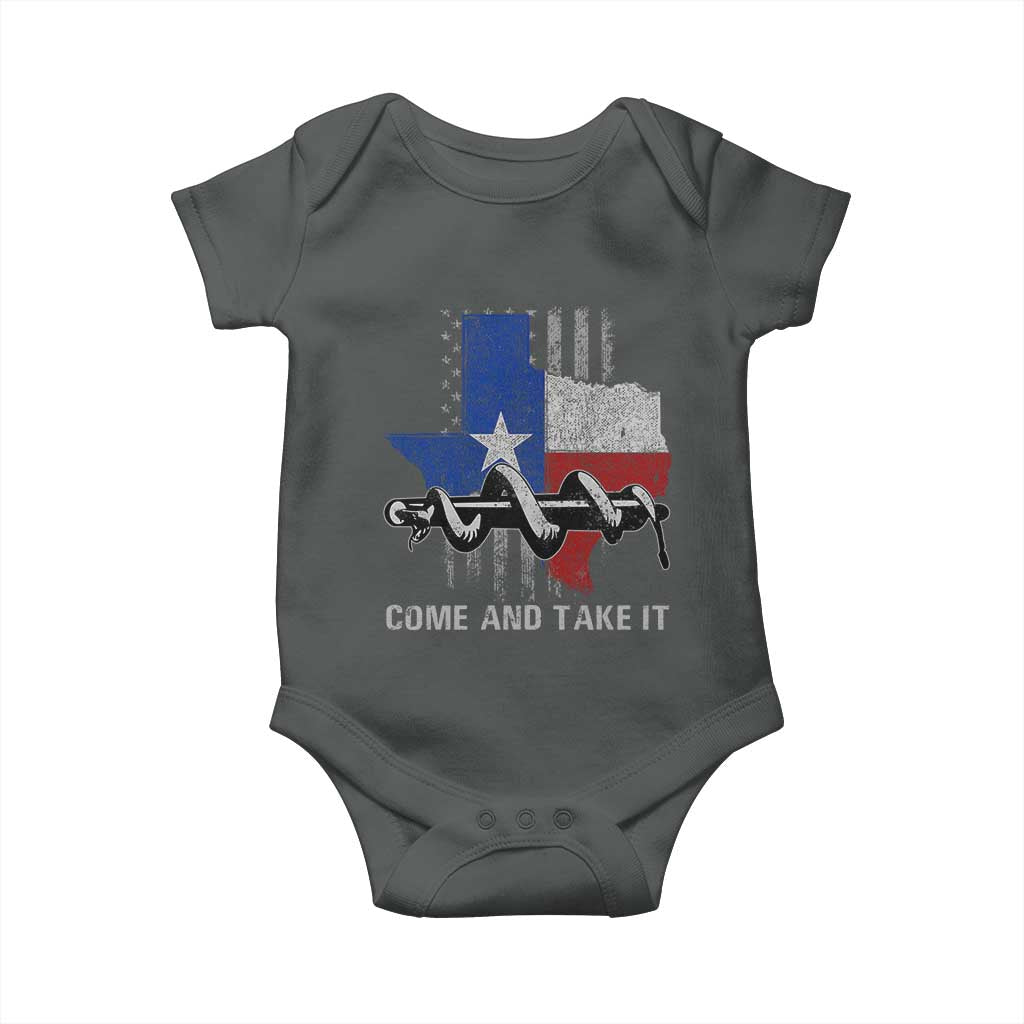 History Of Texas Baby Onesie Come And Take It Gonzales Texas Map American Flag