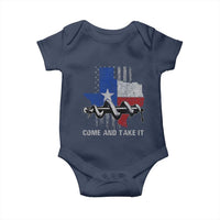 History Of Texas Baby Onesie Come And Take It Gonzales Texas Map American Flag
