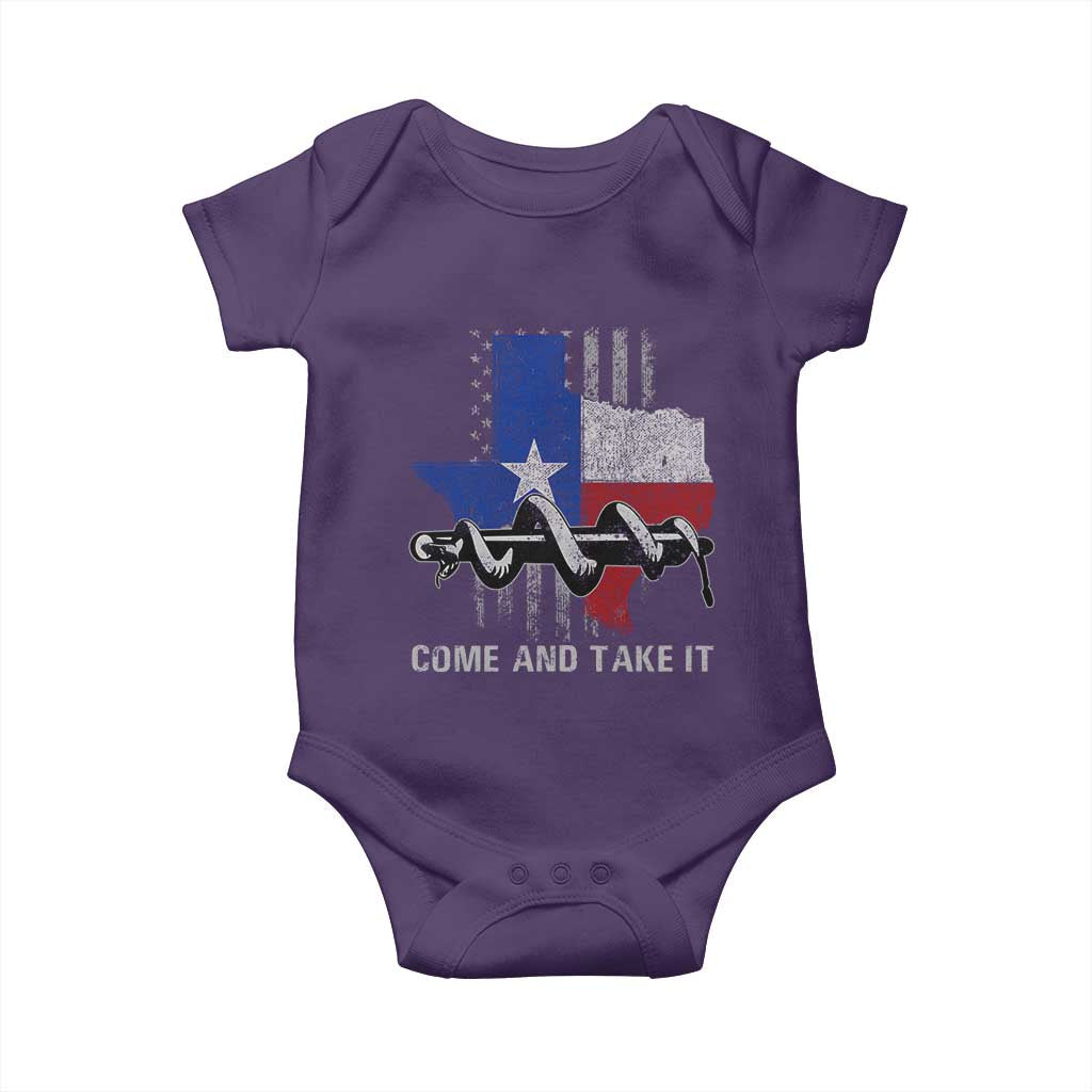 History Of Texas Baby Onesie Come And Take It Gonzales Texas Map American Flag