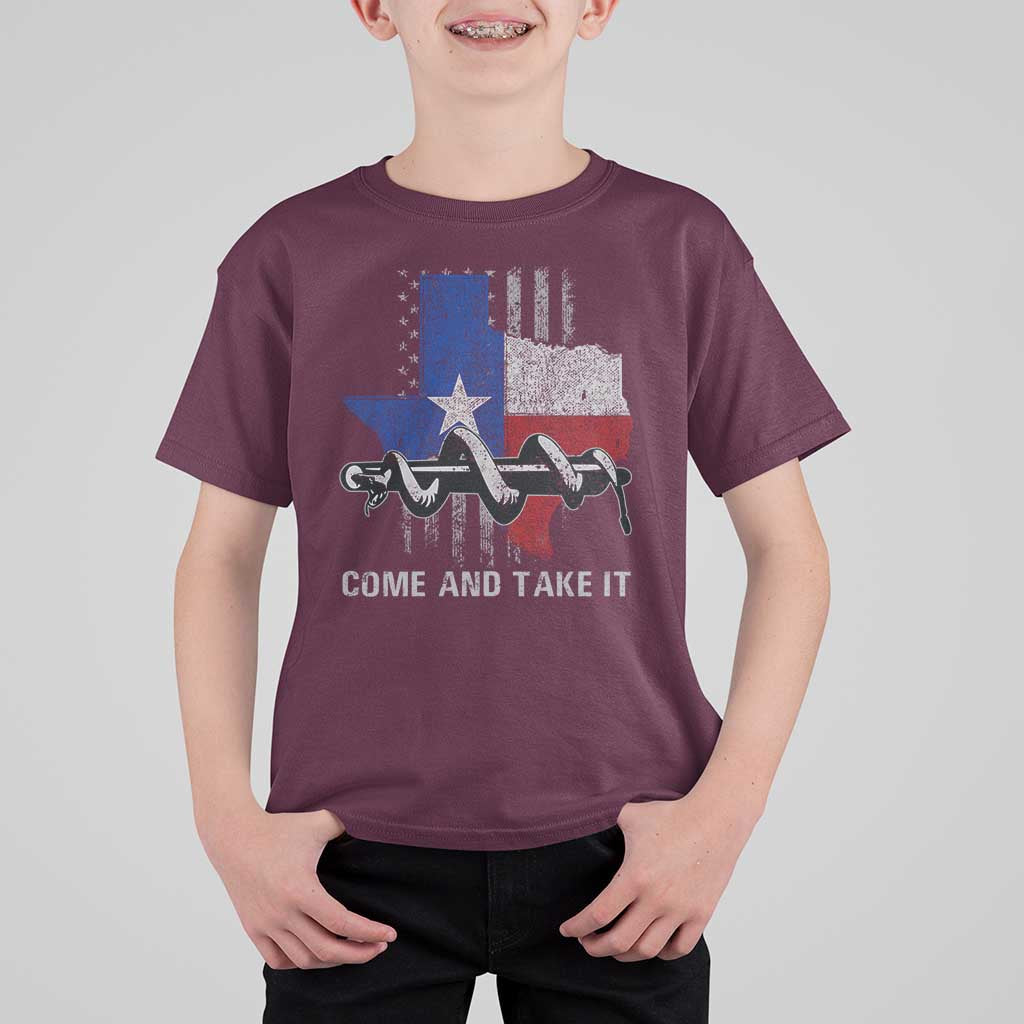 History Of Texas T Shirt For Kid Come And Take It Gonzales Texas Map American Flag