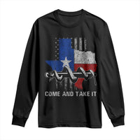 History Of Texas Long Sleeve Shirt Come And Take It Gonzales Texas Map American Flag