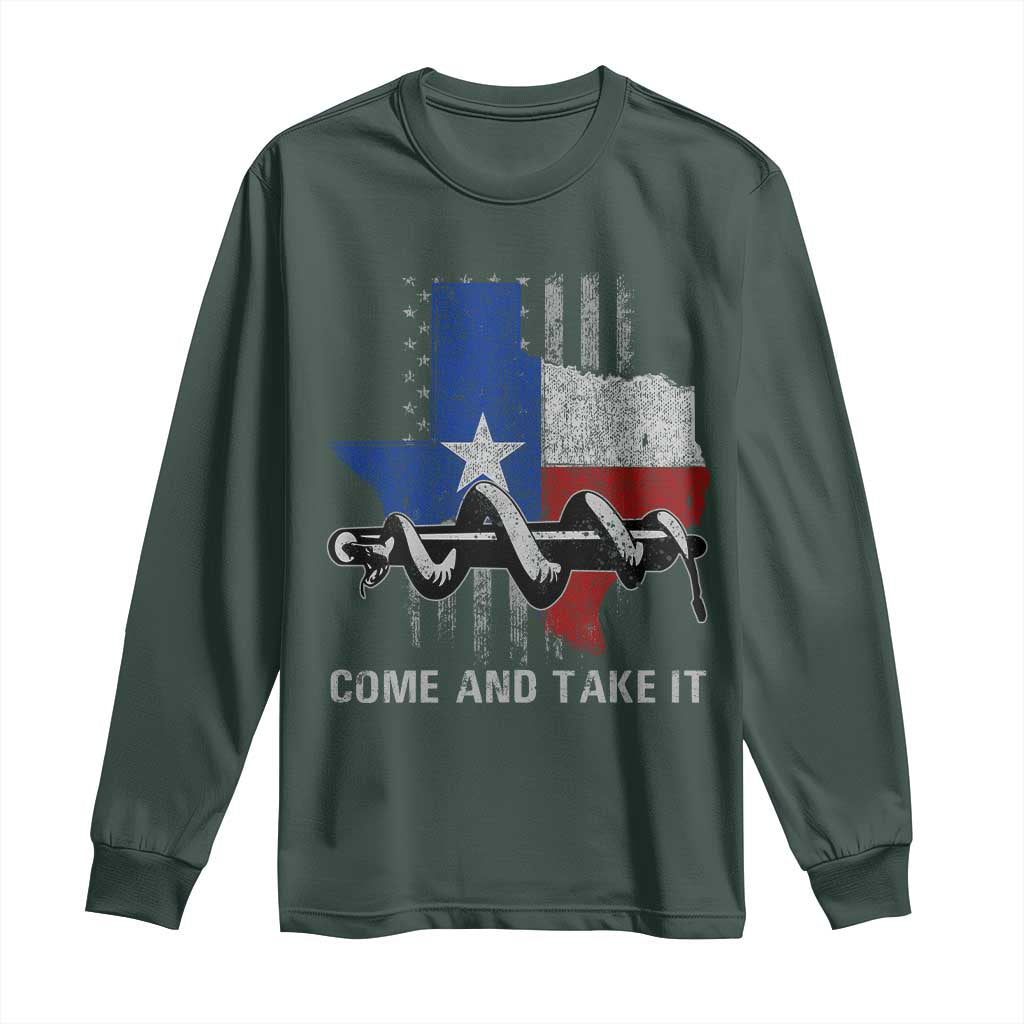 History Of Texas Long Sleeve Shirt Come And Take It Gonzales Texas Map American Flag