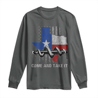 History Of Texas Long Sleeve Shirt Come And Take It Gonzales Texas Map American Flag