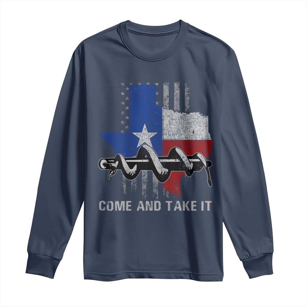 History Of Texas Long Sleeve Shirt Come And Take It Gonzales Texas Map American Flag