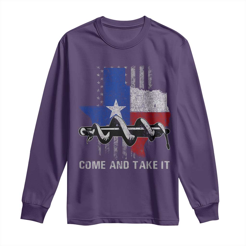 History Of Texas Long Sleeve Shirt Come And Take It Gonzales Texas Map American Flag