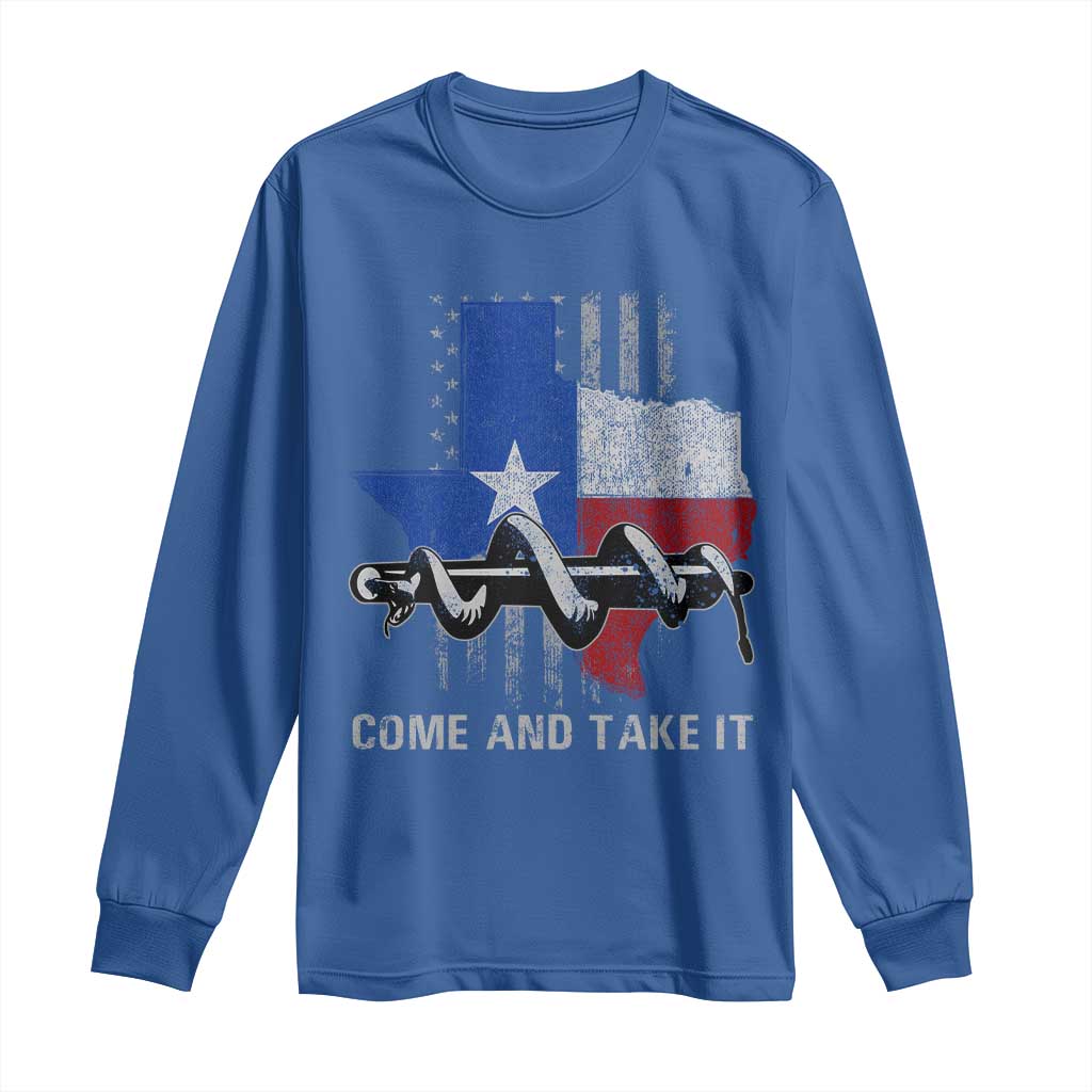 History Of Texas Long Sleeve Shirt Come And Take It Gonzales Texas Map American Flag