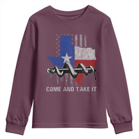 History Of Texas Youth Sweatshirt Come And Take It Gonzales Texas Map American Flag
