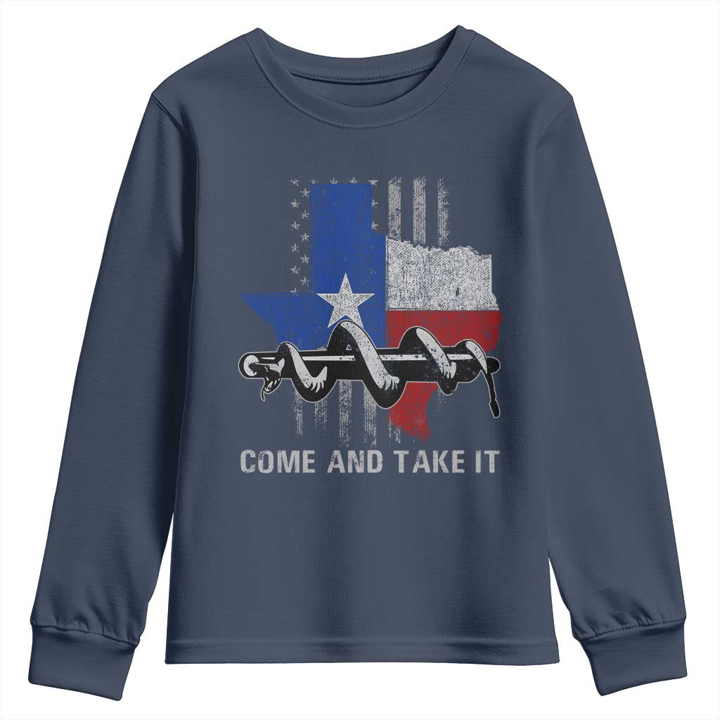History Of Texas Youth Sweatshirt Come And Take It Gonzales Texas Map American Flag