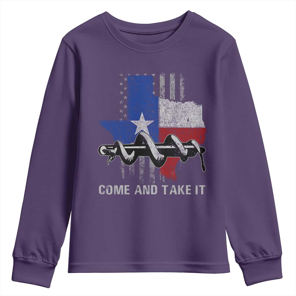 History Of Texas Youth Sweatshirt Come And Take It Gonzales Texas Map American Flag