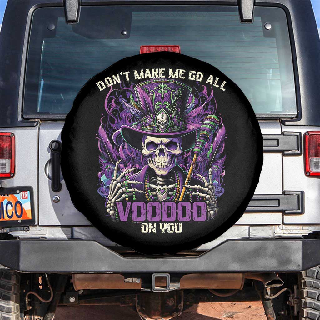 Funny Mardi Gras Voodoo Spare Tire Cover Don't Make Me Go All Voodoo On You New Orleans Witch Doctor