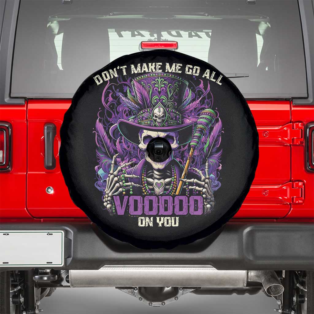 Funny Mardi Gras Voodoo Spare Tire Cover Don't Make Me Go All Voodoo On You New Orleans Witch Doctor