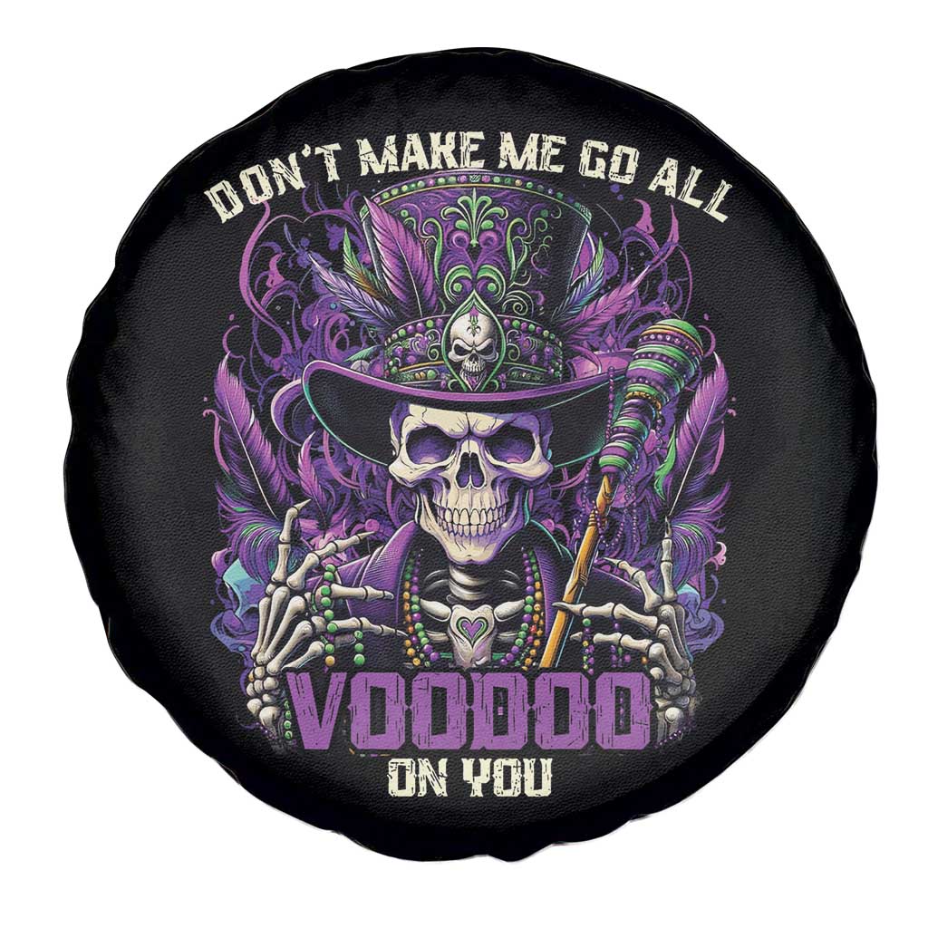 Funny Mardi Gras Voodoo Spare Tire Cover Don't Make Me Go All Voodoo On You New Orleans Witch Doctor