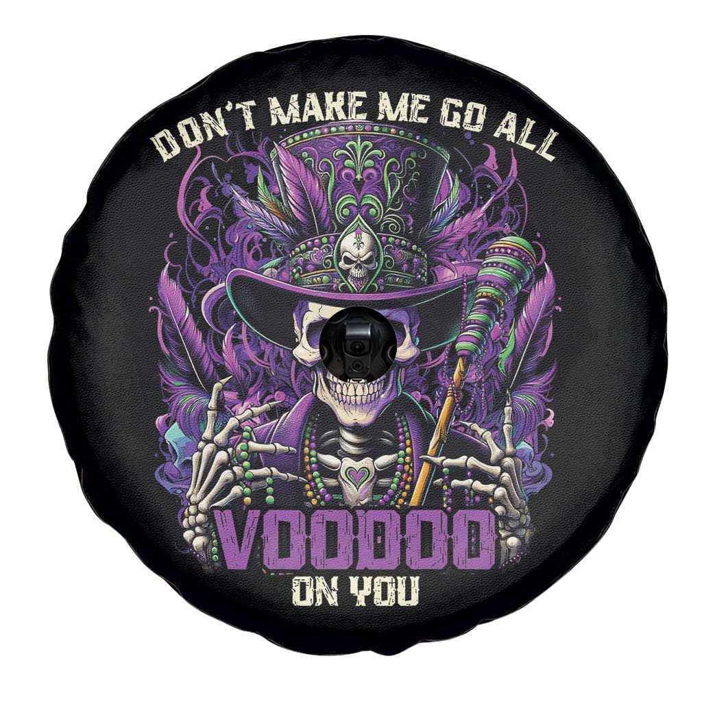 Funny Mardi Gras Voodoo Spare Tire Cover Don't Make Me Go All Voodoo On You New Orleans Witch Doctor