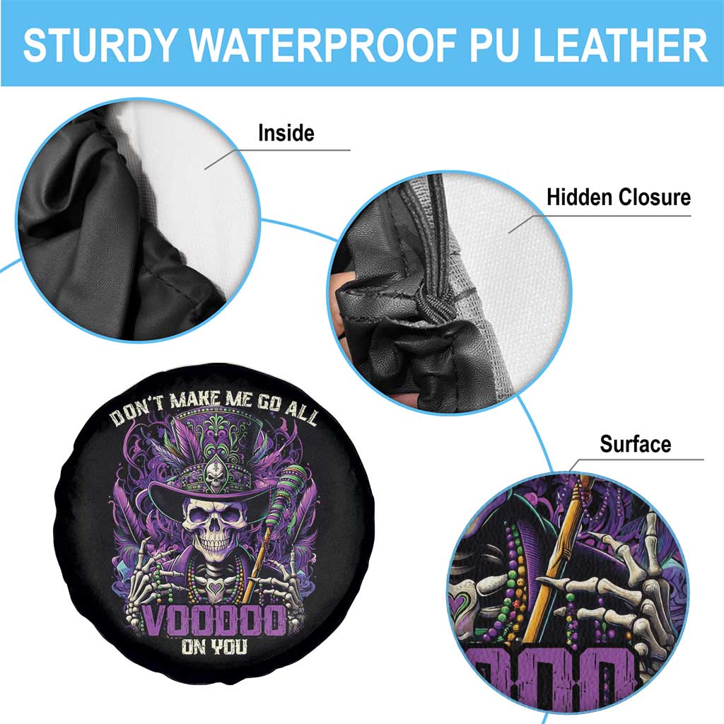 Funny Mardi Gras Voodoo Spare Tire Cover Don't Make Me Go All Voodoo On You New Orleans Witch Doctor