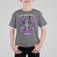 Funny Mardi Gras Voodoo T Shirt For Kid Don't Make Me Go All Voodoo On You New Orleans Witch Doctor