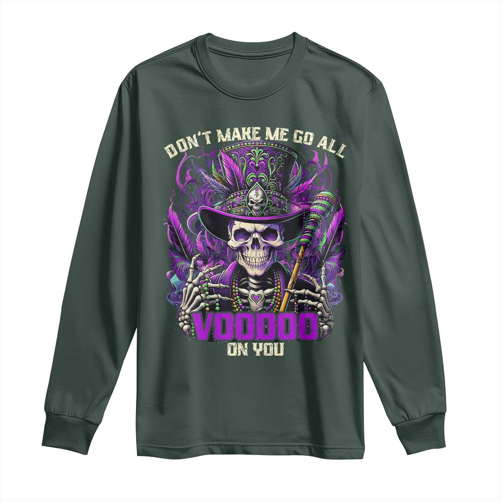 Funny Mardi Gras Voodoo Long Sleeve Shirt Don't Make Me Go All Voodoo On You New Orleans Witch Doctor