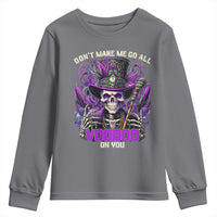 Funny Mardi Gras Voodoo Youth Sweatshirt Don't Make Me Go All Voodoo On You New Orleans Witch Doctor