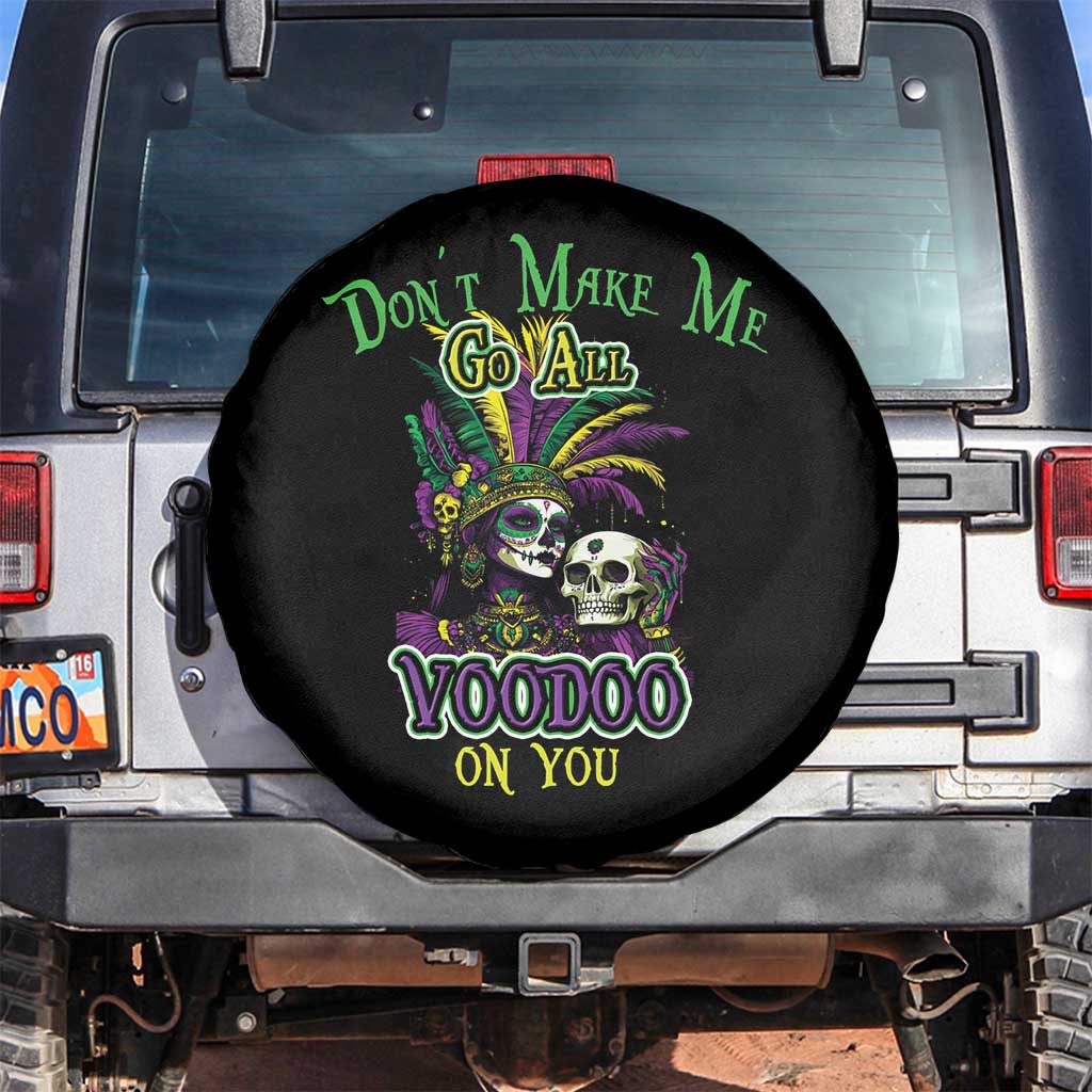 Funny Mardi Gras Voodoo Queen Spare Tire Cover Don't Make Me Go All Voodoo On You