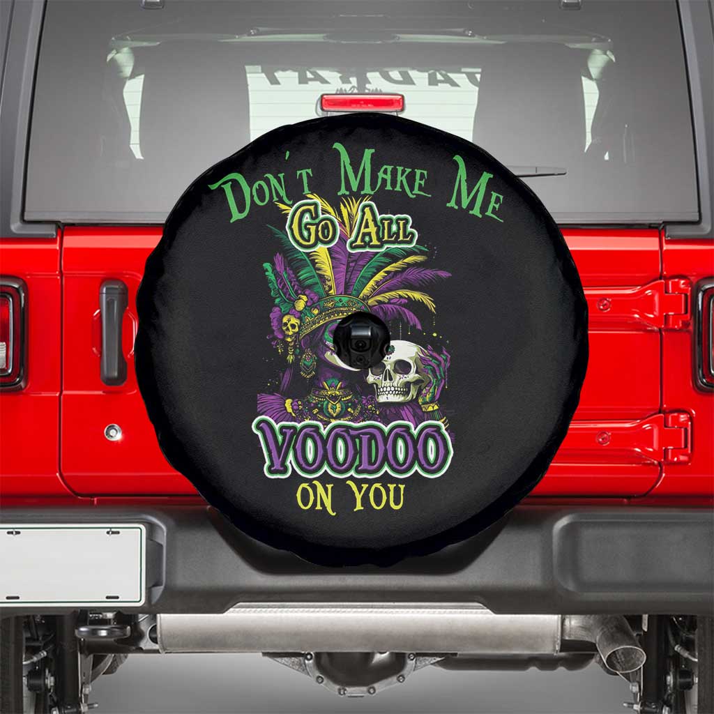Funny Mardi Gras Voodoo Queen Spare Tire Cover Don't Make Me Go All Voodoo On You