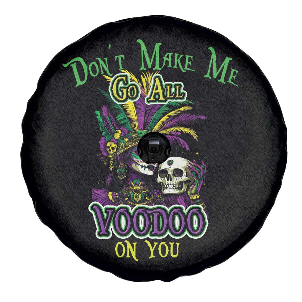 Funny Mardi Gras Voodoo Queen Spare Tire Cover Don't Make Me Go All Voodoo On You