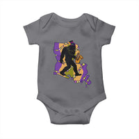 Funny Bigfoot Mardi Gras Louisiana Map Jazz Music Baby Onesie