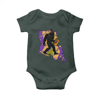 Funny Bigfoot Mardi Gras Louisiana Map Jazz Music Baby Onesie