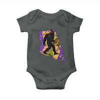 Funny Bigfoot Mardi Gras Louisiana Map Jazz Music Baby Onesie