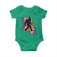 Funny Bigfoot Mardi Gras Louisiana Map Jazz Music Baby Onesie