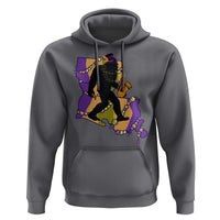 Funny Bigfoot Mardi Gras Louisiana Map Jazz Music Hoodie