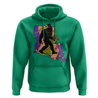 Funny Bigfoot Mardi Gras Louisiana Map Jazz Music Hoodie
