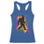 Funny Bigfoot Mardi Gras Louisiana Map Jazz Music Racerback Tank Top